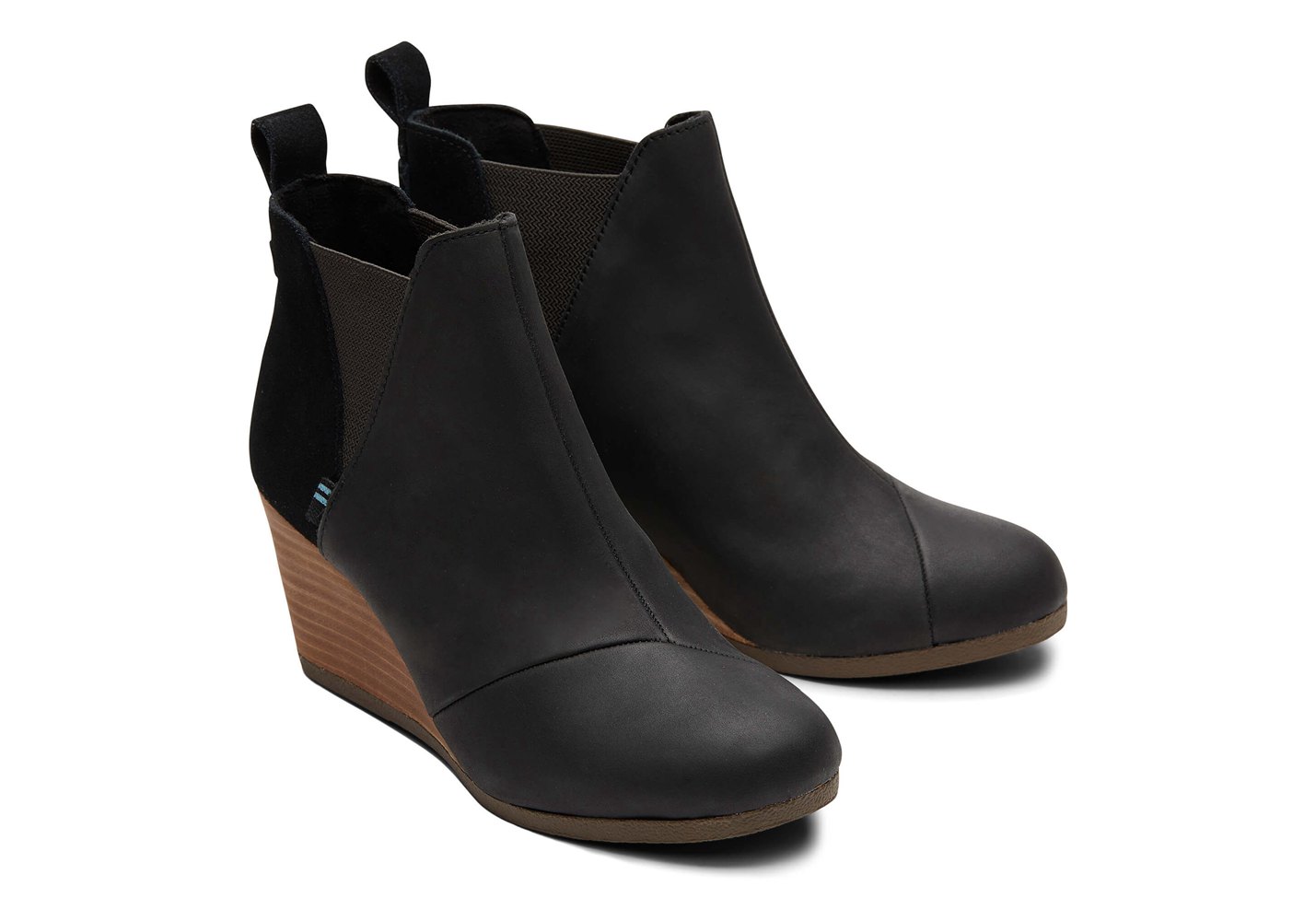 Toms Botki Damskie Czarne - Kelsey Wedge - 40KELFMVO